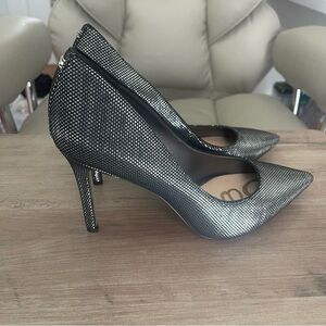 Sam Edelman Black and Silver Metallic Heels - size 10